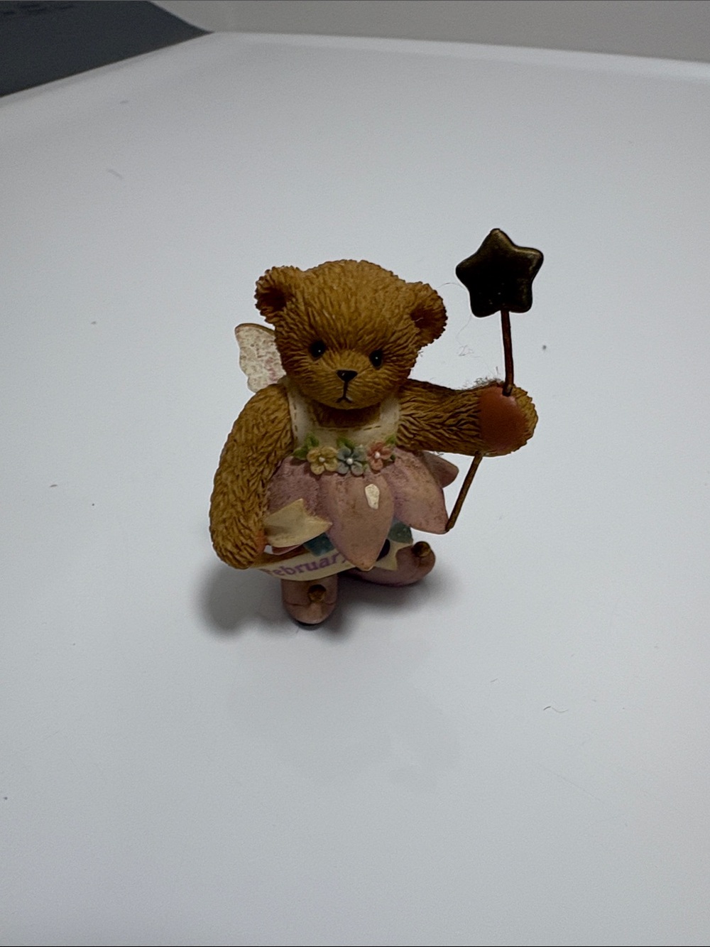 Cherished Teddies Brown and Pink Fairy Bear Figurine